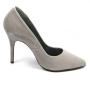 Women's elegant light grey suede leather shoes