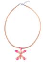 Necklace with natural orchid and silk chain mоdel 6 Dannyra Jewels