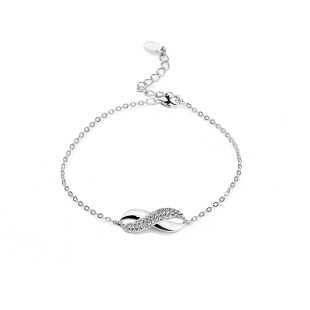 Women's silver bracelate in the shape of the infinity sign JT030B Swan