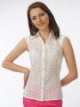 Women's white blouse with lace 4158-100-130